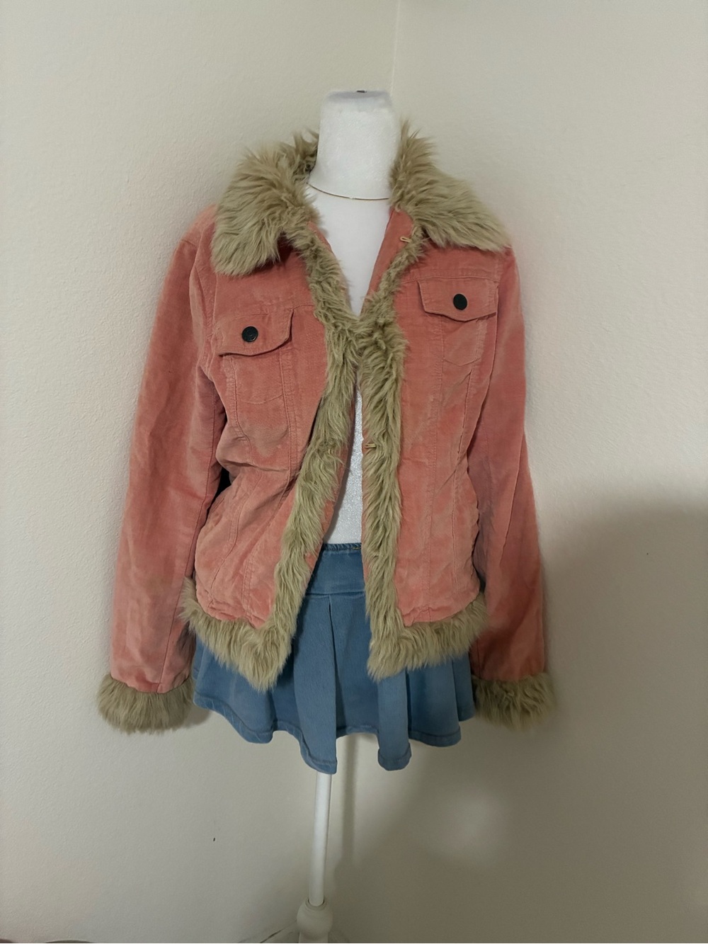 BB Dakota Pink  Jacket with Faux Fur Trim 🤎💘🐻